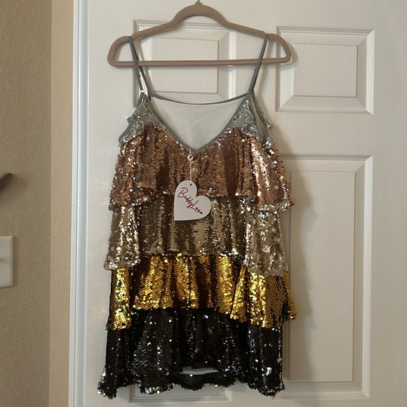 NWT Buddy Love tiered sequin dress - Picture 2 of 5